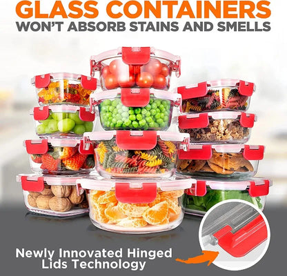 12-Piece Food Glass Storage Containers